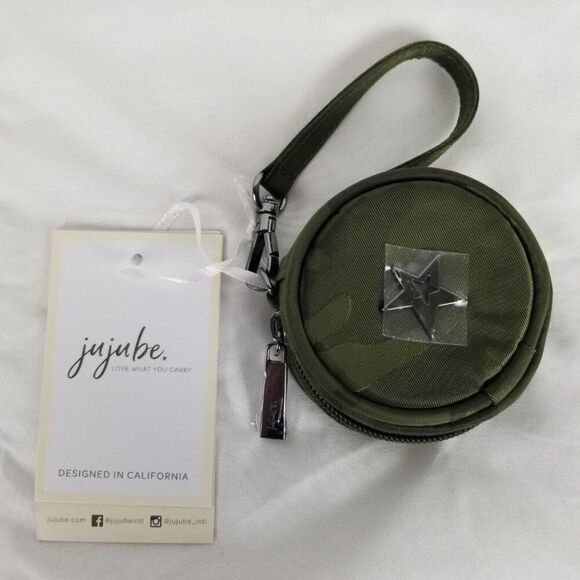 JuJuBe Camo Green Be Quick Paci Pod Bundle Bag Clutch Zip Around Pouch Accessory - Picture 5 of 11